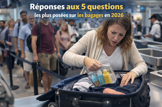 Femme stressée à un contrôle de sécurité
