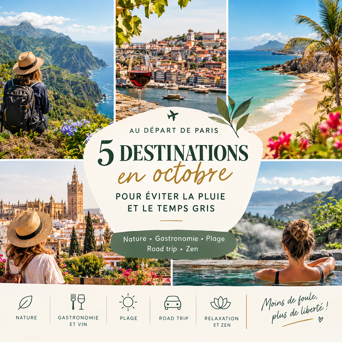 destinations en octobre au départ de Paris
