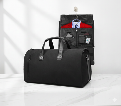 Demonstration Sac de voyage noir ferme et ouvert