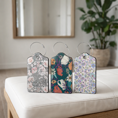 Etiquette pour valise femme active en trois modèle