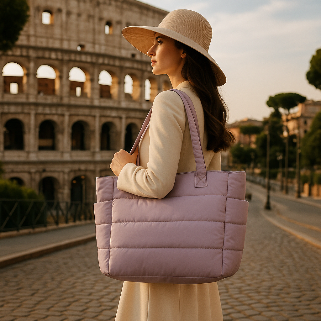 Jeune femme Rome Sac de voyage pour cabine lavande en voyage touristique