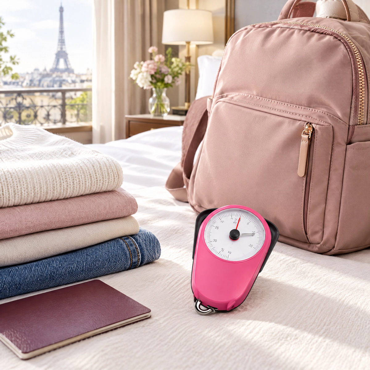 Pèse-bagage Zéro Kilo de Trop rose