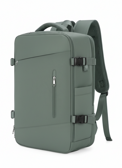 Sac a dos voyage cabine vert armee sur fond blanc