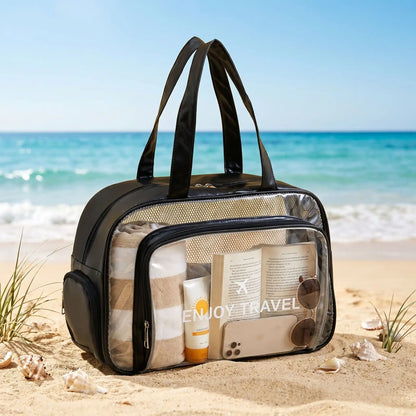Sac de plage femme sur la plage de couleur noire