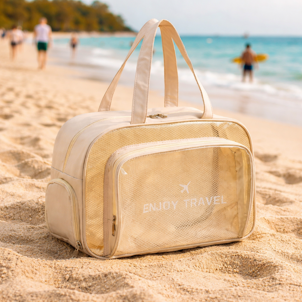 Sac de plage femme sur la plage des Caraïbes