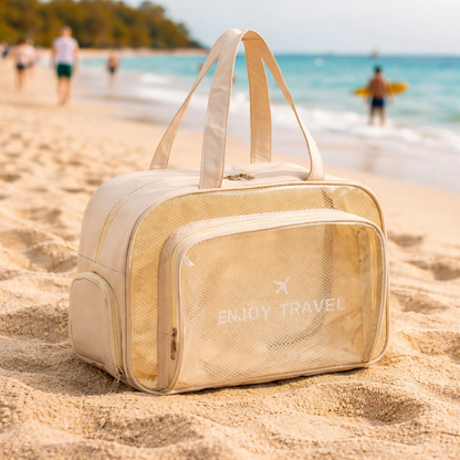 Sac de plage femme sur la plage des Caraïbes