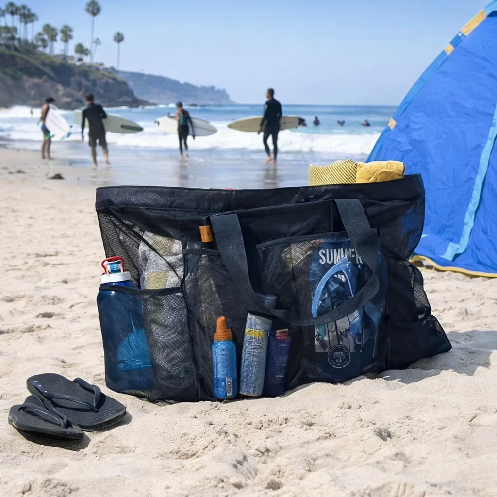 Sac de plage XXL anti-sable pour séjour surf en Californie