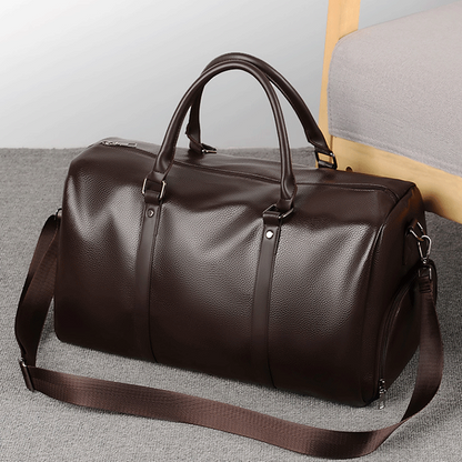 Sac de voyage homme grand format avec poignées doubles, parfait pour voyage court et style intemporel