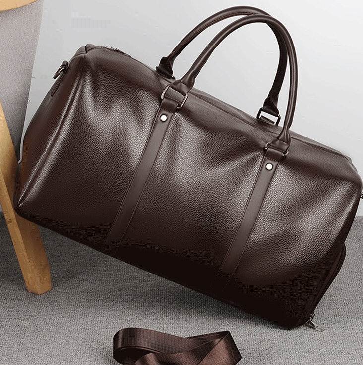 Sac de voyage homme grand format avec poignées doubles, parfait pour voyage court et style intemporel