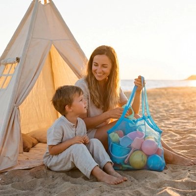 Beach bag Petit Trésor bleu