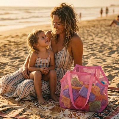 Beach bag Petit Trésor rose 