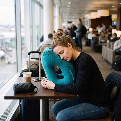Coussin pour avion sieste en altitude bleu