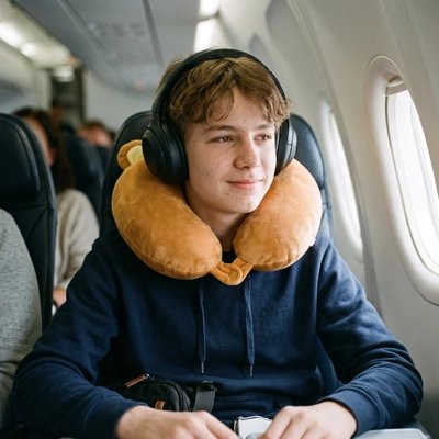 coussin pour le cou avion Nuage Voyageur ours