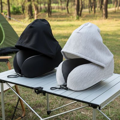 Coussin pour voyage Relax-O-Max noir et gris