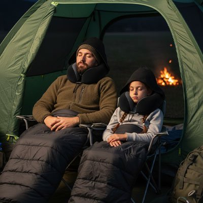 Coussin pour voyage Relax-O-Max pour père et fille