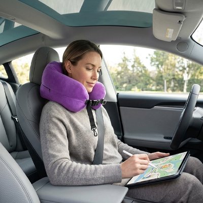 Coussin Voyage Femme Gain de Place violet