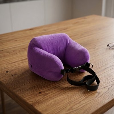 Démonstration du Coussin Voyage Femme Gain de Place violet