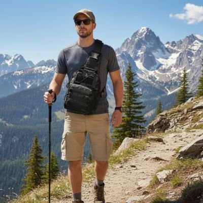 EN MONTAGNE HOMME AVEC SAC BANDOULIERE ROBUSTE POUR ESSENTIEL