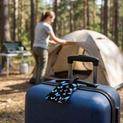 Etiquette bagage Zen Tag papillons sur valise