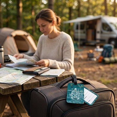 Etiquette bagage Zen Tag style aquatique