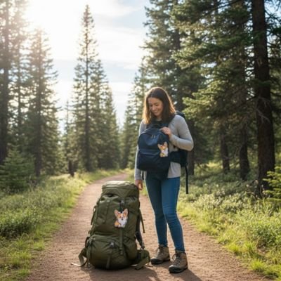 Étiquette de bagage Compagnons Nomades petit Corgi