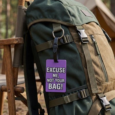 Étiquette pour bagage Anti‑Confusion violet