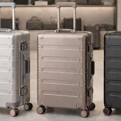 Focus sur la couleur titanium gold de la valise cabine