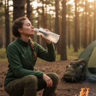 Gourde filtrante voyage Source sûre en camping