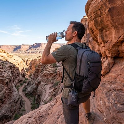 homme dans les rocheuse sac à dos pliable voyage