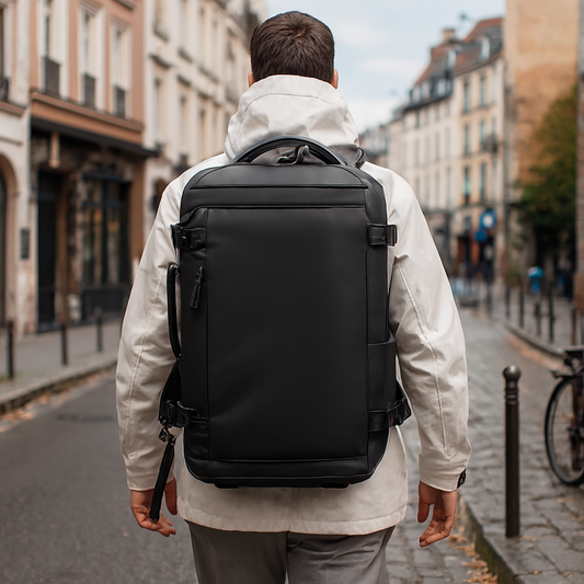 homme fait du tourisme avec sac a dos de voyage