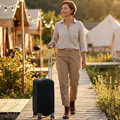 Housse de valise Sérénité Nomade noir en savane