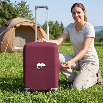 Housse valise Aventurière Signature bordeaux