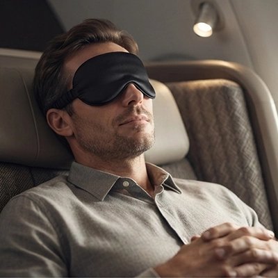 Masque de sommeil tout en douceur en avion
