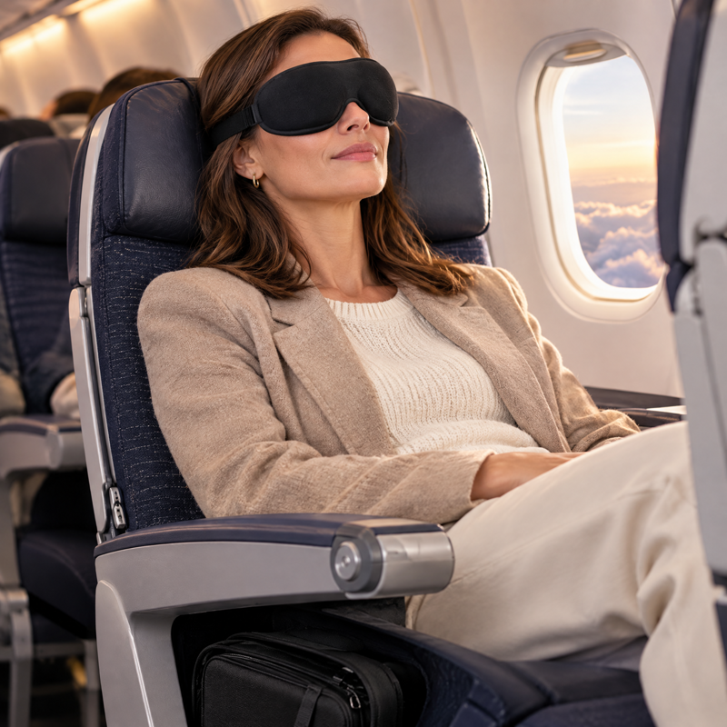 Masque occultant 3D voyage sans pression Confort Total en avion
