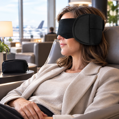 masque pour les yeux avion à l'aéroport