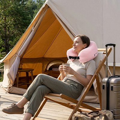 Oreiller de voyage All-in rose