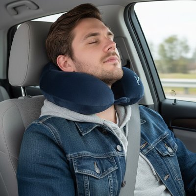 Oreiller de voyage sérénité UltraSoft bleu nuit