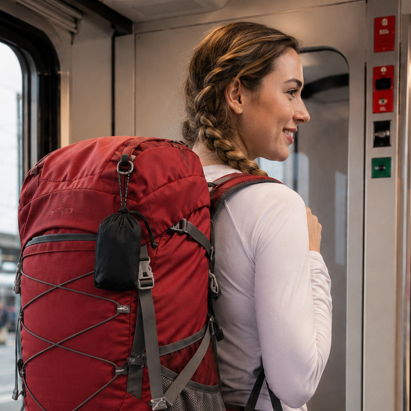 Oreiller Gonflable de Voyage glissé dans sa pochette