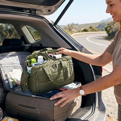 parfaite pour le camping la Trousse de toilette voyage kaki