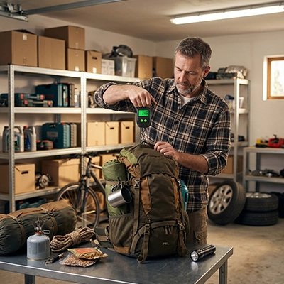 Pèse-bagage Zéro Kilo de Trop sur sac à dos voyage