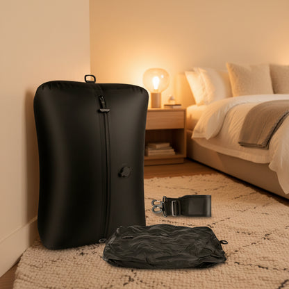 présentation sac sous vide de voyage avant et après compression