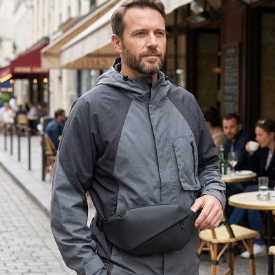Présentation du sac banane homme anti vol gris