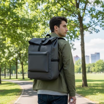 Promeneur en milieu urbain avec Sac de randonnée