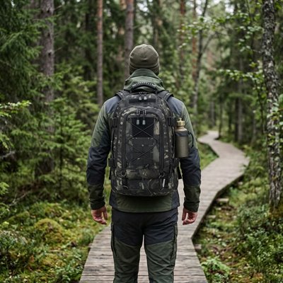 Randonnée en forêt avec Sac à dos voyage