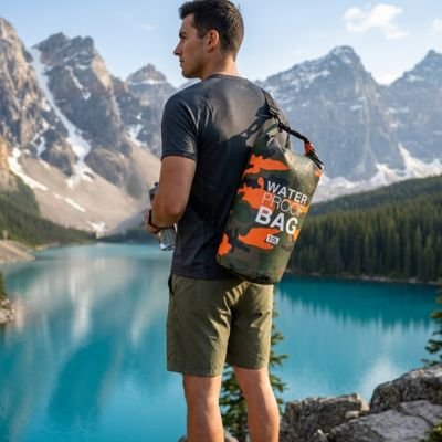 randonneur dans les rocheuses paisible avec Sac  étanche