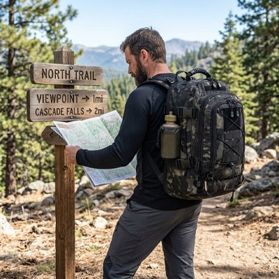 Randonneur de plusieurs jour avec sac à dos voyage 