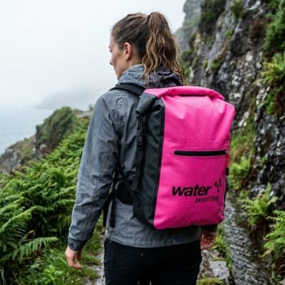 Randonneuse avec Sac à dos étanche Aqua Sun rose
