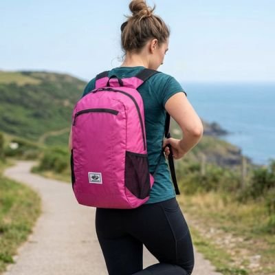 Randonneuse avec sac à dos pliable Voyage Rose easy-go