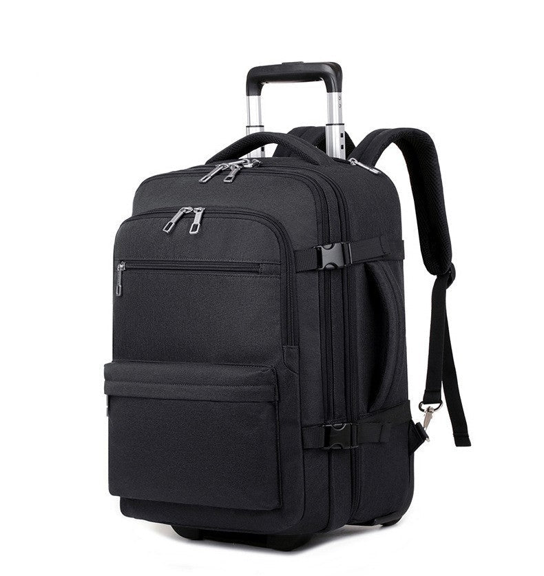 sac a dos de voyage noir vue produit fond blanc capacite genereuse design fonctionnel pour ordinateur et cabine