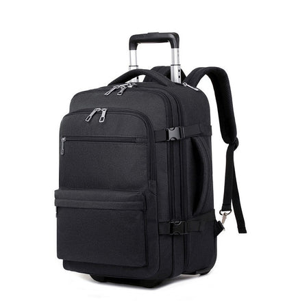 sac a dos de voyage noir vue produit fond blanc capacite genereuse design fonctionnel pour ordinateur et cabine